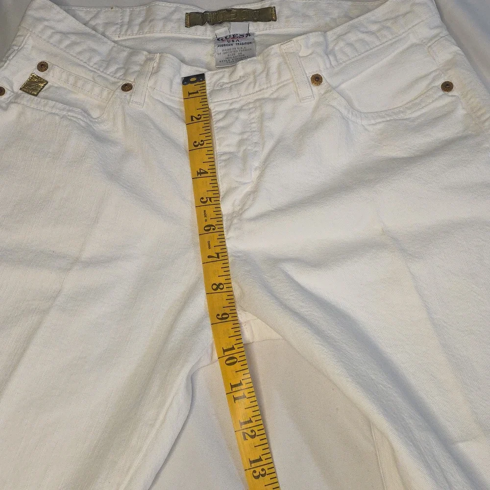 Vintage Guess Women's White  Straight Leg Jeans